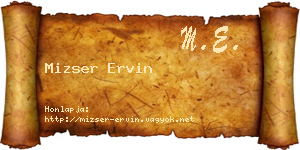 Mizser Ervin névjegykártya